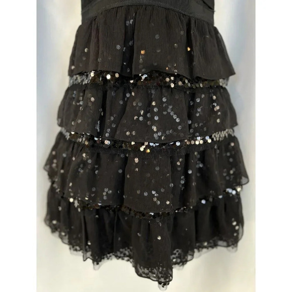 NEW BCBGMaxAzria Black Strapless Sequined Cocktail Dress $328 - Picture 6 of 12